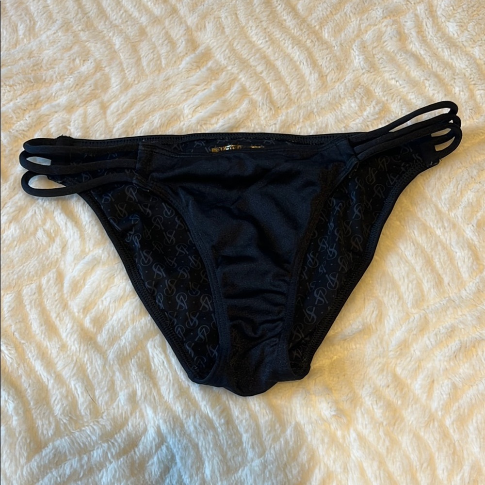 Victoria's Secret Black Strappy Bikini Bottom